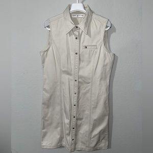 Tommy Hilfiger Y2K Light‎ khaki tank dress Sz 12